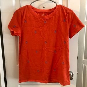 Orange J Crew anchor shirt